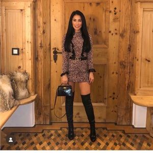 top shop dress leopard mini long sleeve cheetah